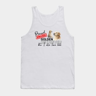 Proud Owner Golden Retriever and kids funny design Tank Top